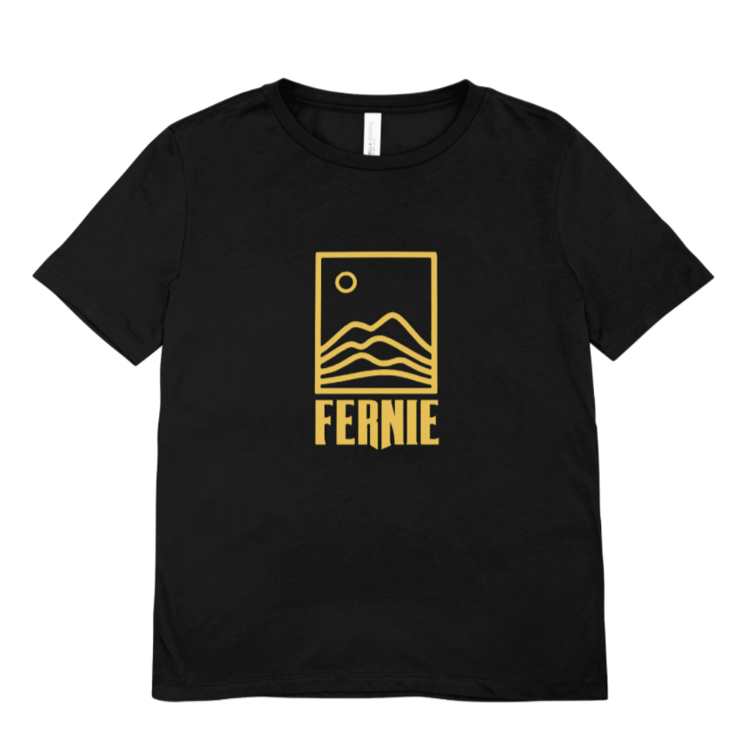 Fernie Mountain and Moon Short sleeve shirt